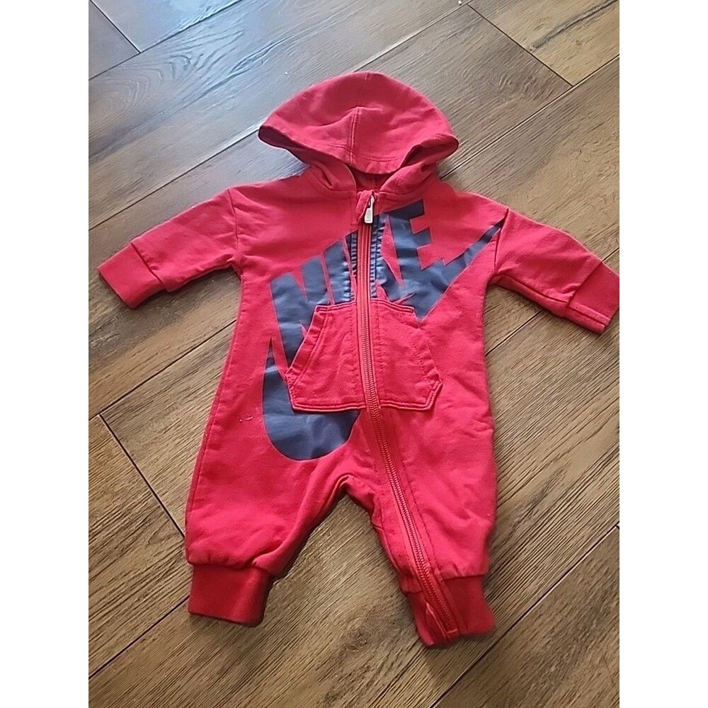 NIKE hooded baby boy jumpsuit New Born Color Red